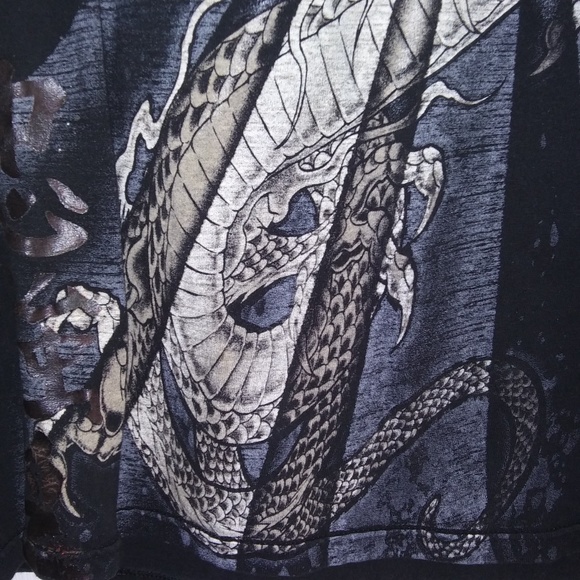 Black Wing / Hard-To-Find / Serpent Snake T-Shirt / Boys Small - Picture 5 of 10